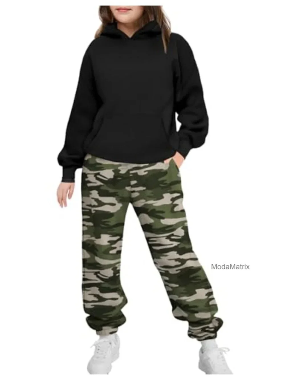 Girls 2 Piece Sweatsuit Set Hoodie and Baggy Pants with Pockets